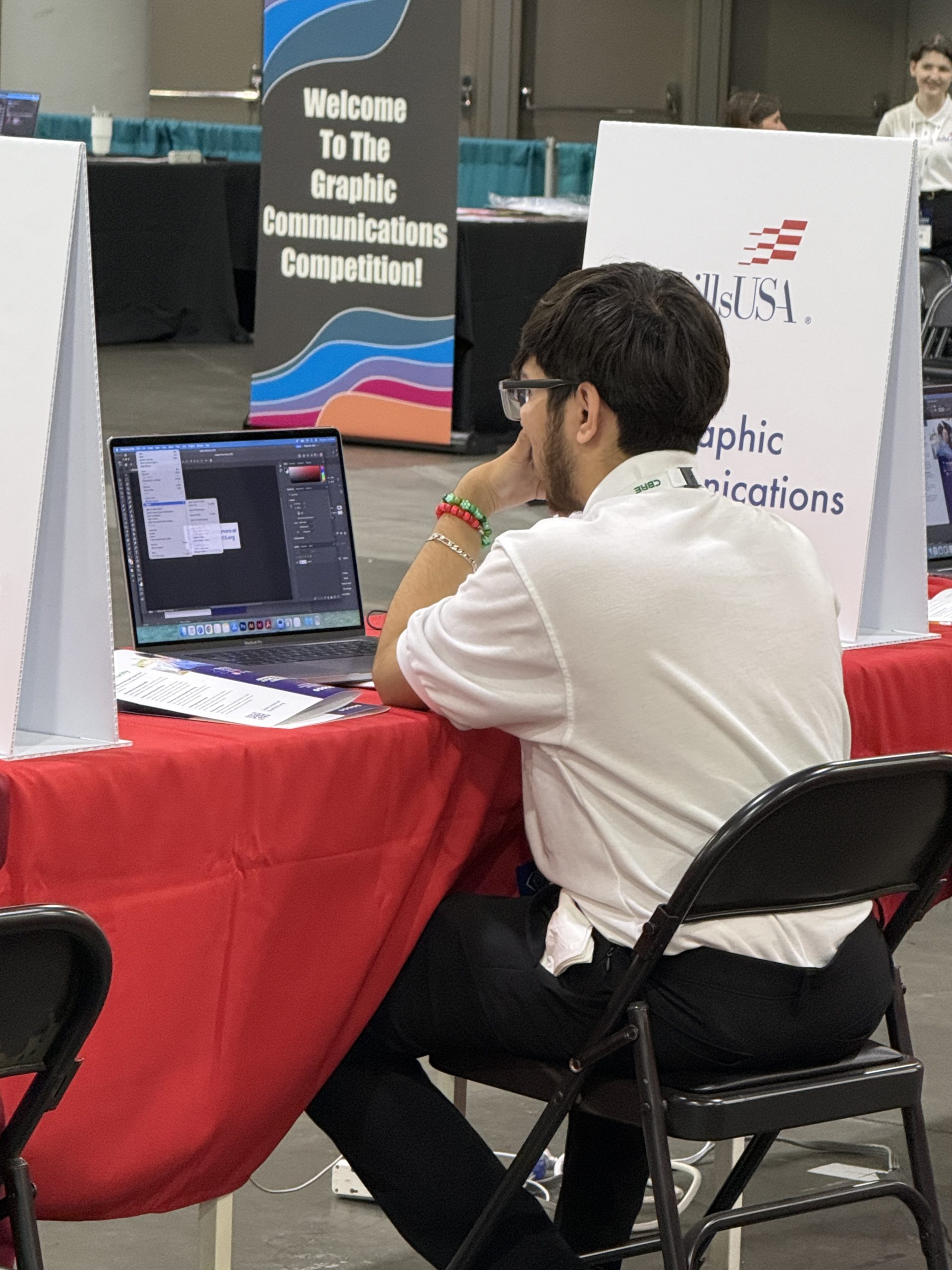 Student at computer